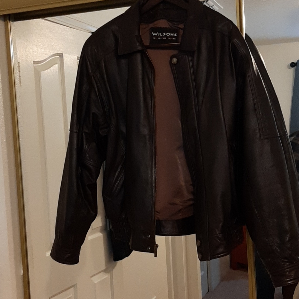 Men's leather boomer jacket